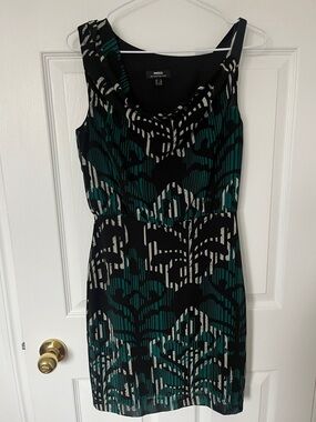 Mexx Metropolitan Black, Teal & White One-Shoulder Sheath Dress